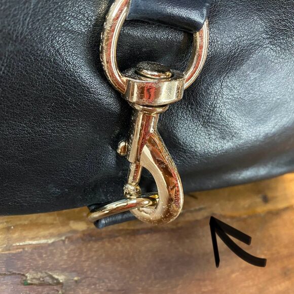 REBECCA MINKOFF M.A.C. Black Leather Large Crossbody Shoulder Clutch Bag - Picture 11 of 15